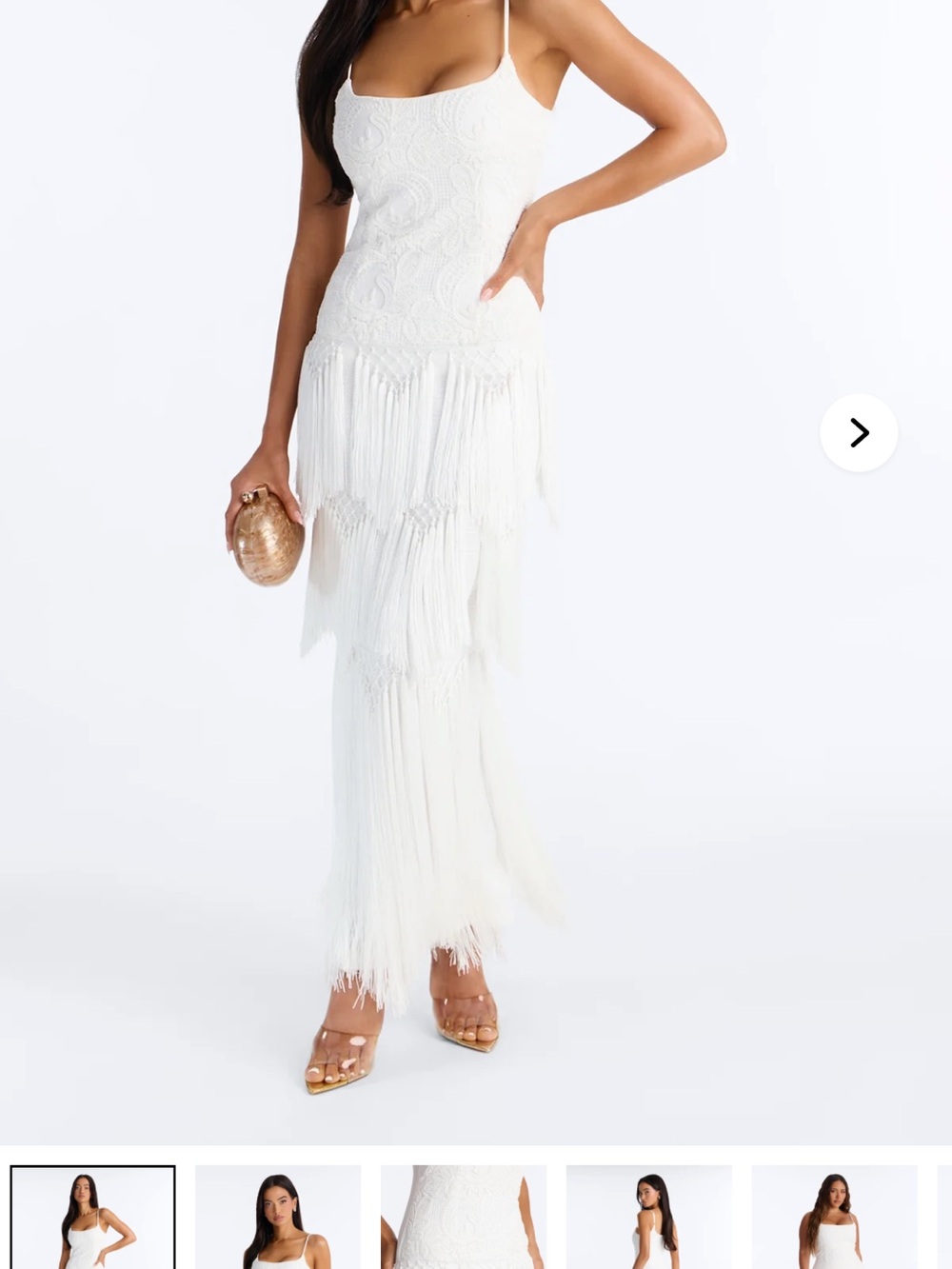 Elsa Fringe Lace Maxi Dress - Elegant Bridal Wear